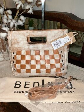 NWT Bed Stu Leather Keiki Crossbody Bag Handbag Nectar Lux Tan Rustic MSRP $235